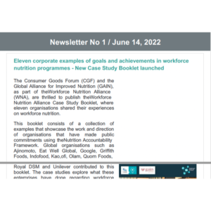 Workforce Nutrition Newsletter No.1