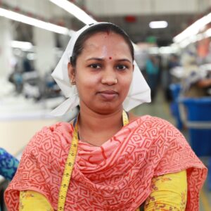 Mala, a quality controller in Bangladesh garment factory