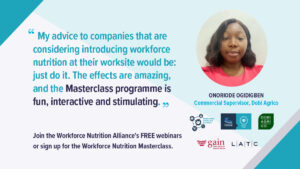 Onoriode Ogidigben: “Workforce Nutrition, my advice – just do it!” 