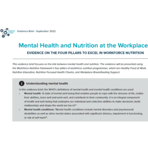 Evidence Brief – Mental Health and Nutrition at the Workplace