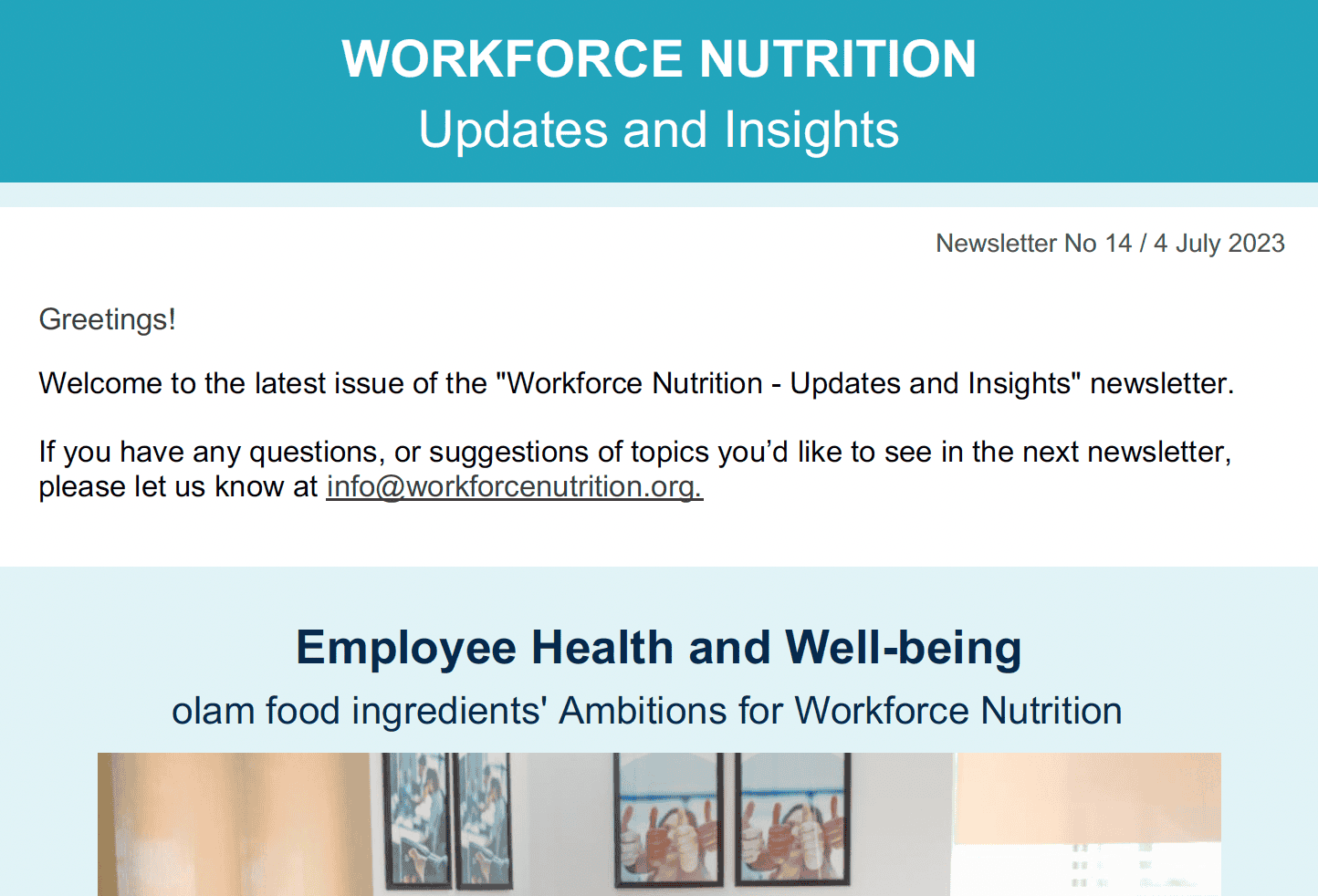 Workforce Nutrition Alliance Banner