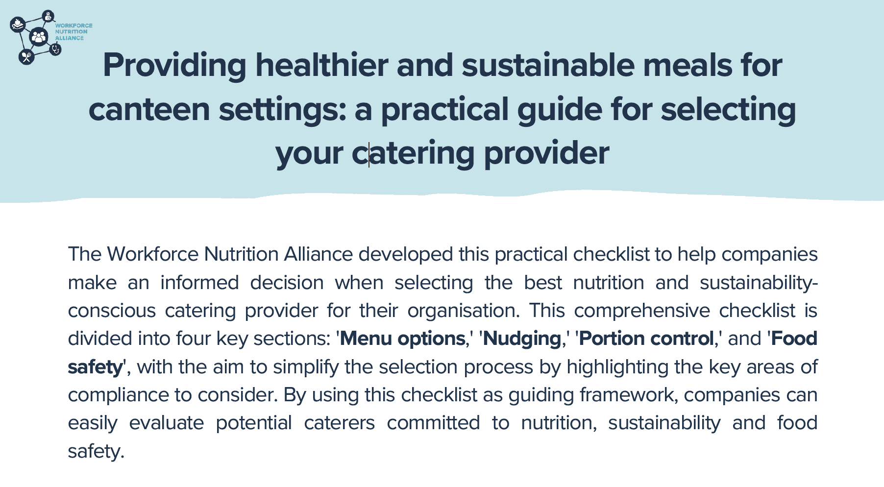 Providing healthier and sustainable meals for canteen settings